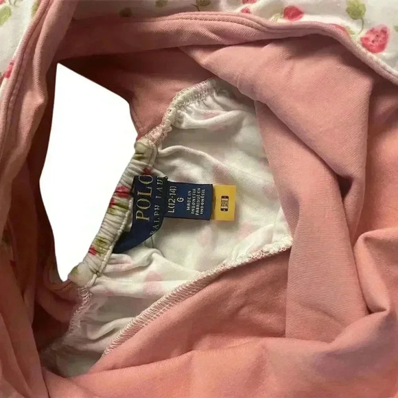 Polo Ralph Lauren Girl’s Strawberry Print Cross-Back Dress Size L (12-14) - Picture 2 of 5